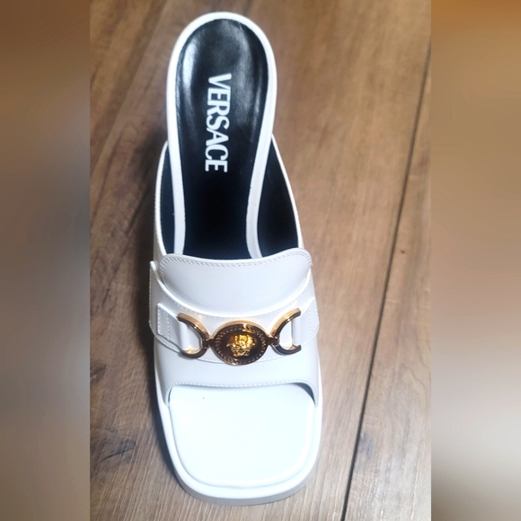 Versace Shoes - Versace white mules size 40